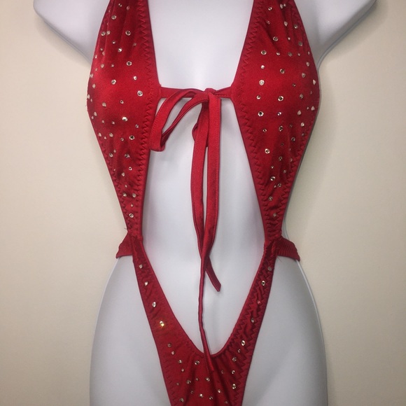❤️Red Rhinestoned Sling-Shot❤️ - Picture 2 of 3